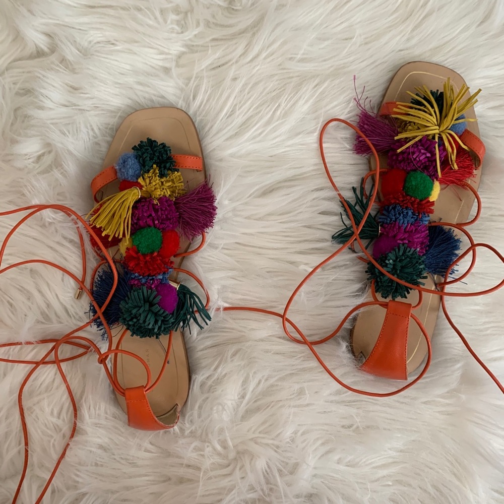 Zara pom pom sandals